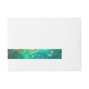 Etiquetas Para Envelope Aglomerado Estelar Aqua Verde Foto Celestial