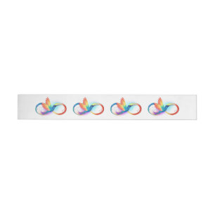 Etiquetas Para Envelope Arco-íris Hummingbird com símbolo Infinito