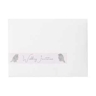 Etiquetas Para Envelope Casais Chic Grey Aquarela Rosa Pálido Casamento