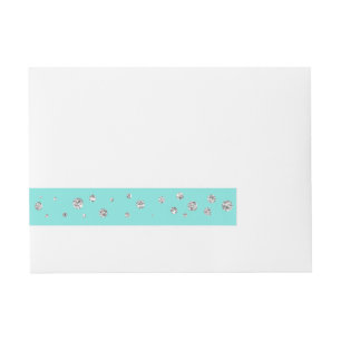 Etiquetas Para Envelope Casamento Azul Turquesa & Laço