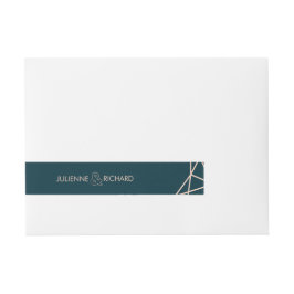 Etiquetas Para Envelope Casamento Dourado Geométrico Gemstone Elegante