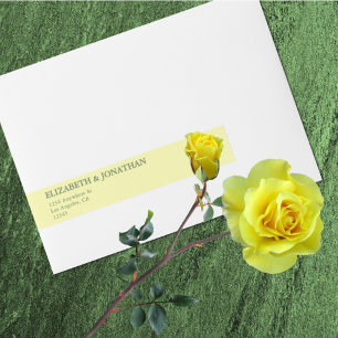 Etiquetas Para Envelope Casamento Manteiga Amarelo e Sage Minimalista