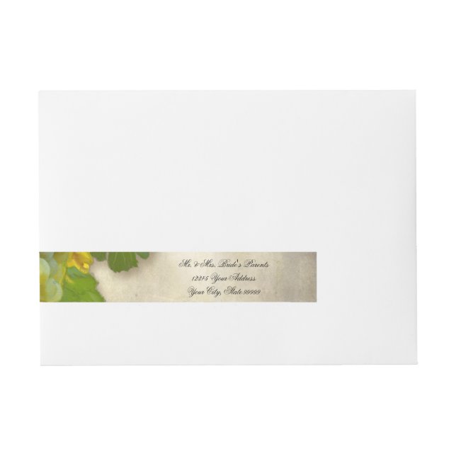 Etiquetas Para Envelope Casamento vintage Foliar De Folhagem De Folhagem D (Frente)