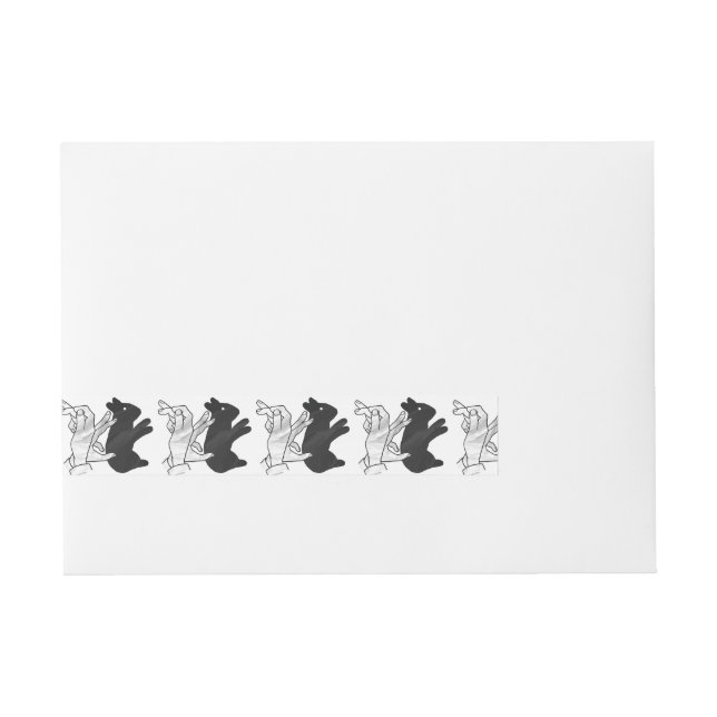 Etiquetas Para Envelope Coelho Silhouette Mão (Frente)