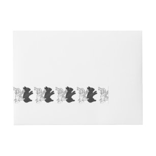 Etiquetas Para Envelope Coelho Silhueta Mão