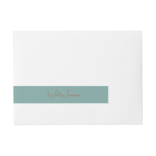 Etiquetas Para Envelope Convite Azul Elegante e Moderno com Texto de Cobre