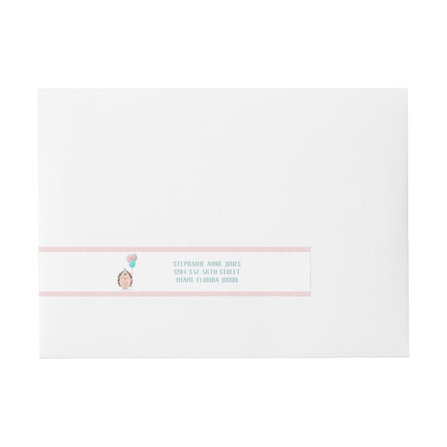 Etiquetas Para Envelope Cute Hedgehog Birthday (Frente)