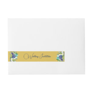 Etiquetas Para Envelope Elegante Cor Amarelo Dourado Rosa Navy & Branca