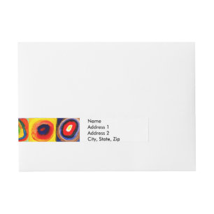 Etiquetas Para Envelope Estudo de cor de Kandinsky Quadrados Círculos Arte