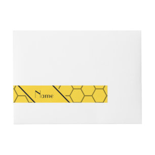Etiquetas Para Envelope Favo de mel amarelo conhecido personalizado