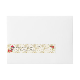 Etiquetas Para Envelope Filhote de cachorro australiano azul w/Poinsetta