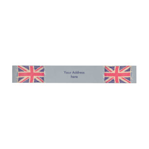 Etiquetas Para Envelope Grunge da BANDEIRA de UNION JACK + seu texto