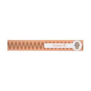 Etiquetas Para Envelope Henna Hand of Hamsa (Orange)