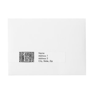 Etiquetas Para Envelope Letra E Monograma Medieval Art Nouveau