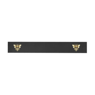 Etiquetas Para Envelope Logotipo Faux Gold Foil Polygonal da Abelha em Pre
