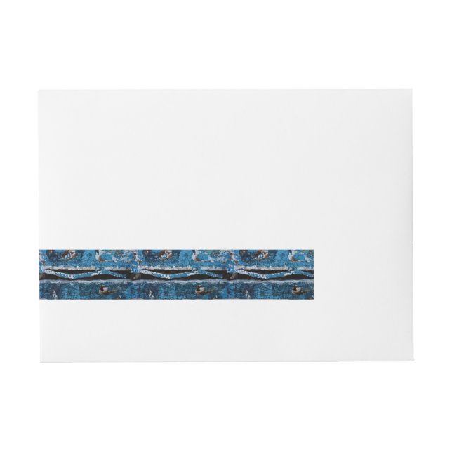 Etiquetas Para Envelope Madeira pintada azul (Frente)