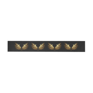 Etiquetas Para Envelope Ouro Angel Wings sobre fundo preto