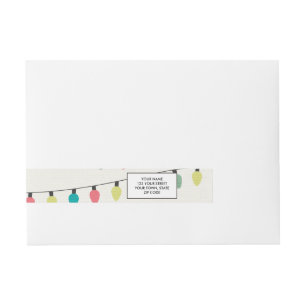Etiquetas Para Envelope Padrão de String de Natal das Luzes