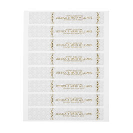 Etiquetas Para Envelope Rótulo De Casamento Dourado Lace Com Damascos Bran
