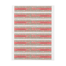 Etiquetas Para Envelope Rótulo de Comida em Forma de Frachadura Floral Cor