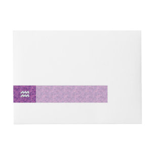 Etiquetas Para Envelope Símbolo Aquarius Zodiac no camo digital fuchsia