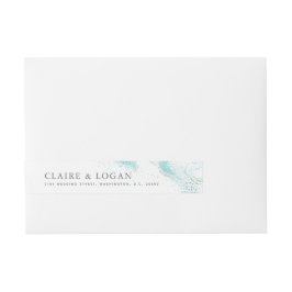 Etiquetas Para Envelope Splashing Blue Waves Coastal Wedding