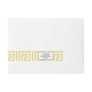 Etiquetas Para Envelope Teste padrão chave grego amarelo e branco do crem