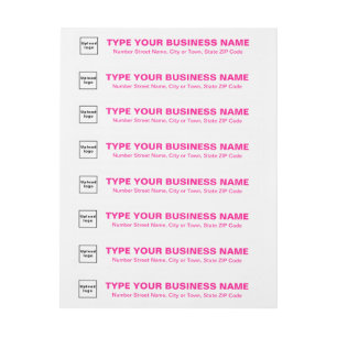 Etiquetas Para Envelope Textos rosa de negócios em branco