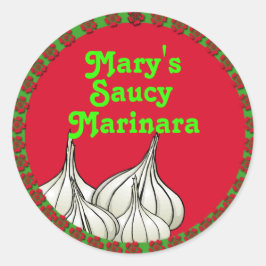 Etiquetas para latas de alho e de cor italiana