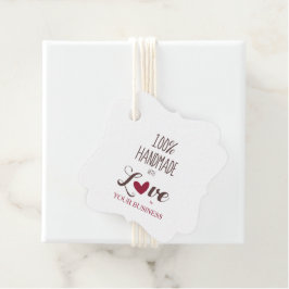Etiquetas Para Lembrancinhas 100% Handmade with Love Quote in Red & Brown