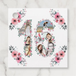 Etiquetas Para Lembrancinhas 16ª Rapariga Foto de Aniversário Colagem Rosa Flor