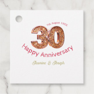 Etiquetas Para Lembrancinhas 30º Feliz Aniversário metálico dourado adicionar n
