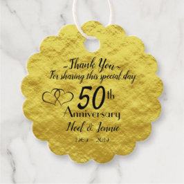 Etiquetas Para Lembrancinhas 50º aniversário de casamento Dourado personalizado