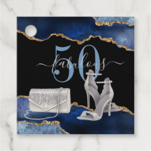 50 Marinho Fabuloso, Glitter Dourado Agato Preto