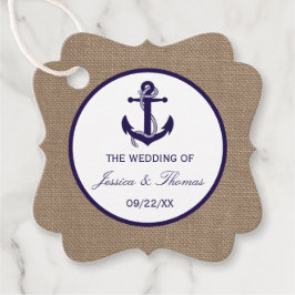 Etiquetas Para Lembrancinhas A Âncora Marinho Na Coleção De Casamentos De Praia