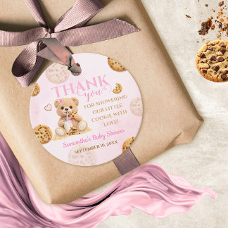 Etiquetas Para Lembrancinhas A little Cookie Baby Shower - Teddy Bear Pink