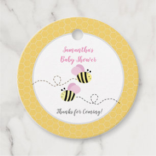 Etiquetas Para Lembrancinhas A menina cor-de-rosa e o amarelo Bumble o Tag