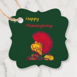 Etiquetas Para Lembrancinhas A Turquia e as veggens felizes Ação de Graças verd