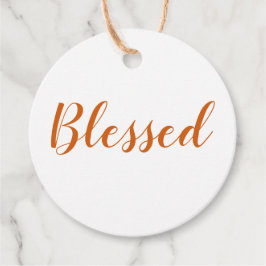 Etiquetas Para Lembrancinhas Abençoada peça laranja moderna roteiro de graças