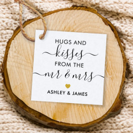 Etiquetas Para Lembrancinhas Abraços e Beijos do Sr e da Sra Tag, Ouro