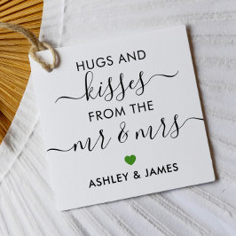 Etiquetas Para Lembrancinhas Abraços e beijos do Sr. e Sra. Tag, Green