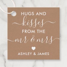 Etiquetas Para Lembrancinhas Abraços e beijos do Sr. e Sra. Tag, Kraft