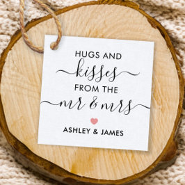 Etiquetas Para Lembrancinhas Abraços e beijos do Sr. e Sra. Tag, rosa