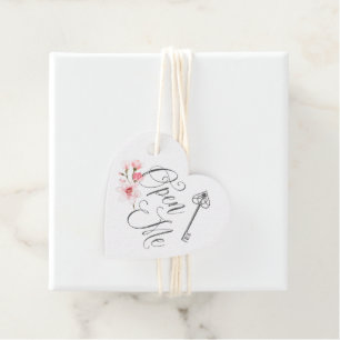 Etiquetas Para Lembrancinhas Abrir-me   Chave de Vintagem do Script Elegante e 