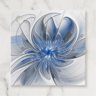 Etiquetas Para Lembrancinhas Abstrato Blue Cinza Watercolor Art Flower Personal