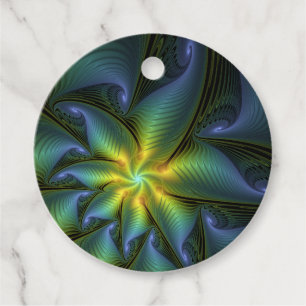 Etiquetas Para Lembrancinhas Abstrato Star, Ouro Verde brilhante Personalizado