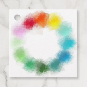 Etiquetas Para Lembrancinhas Adicione Seu Abstrato Colorido Elegante De Texto