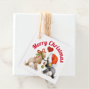 Etiquetas Para Lembrancinhas Adoráveis Tags de Presente de Natal de Cachorrinho