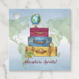 Etiquetas Para Lembrancinhas Adventure Aguarda Suitcases Que Se Afastam