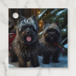 Etiquetas Para Lembrancinhas Affenpinscher Passeio de Trenó na Neve Decoração d